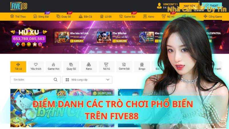 Điểm danh các trò chơi phổ biến trên Five88 