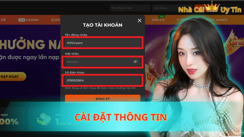 Cài đặt thông tin 