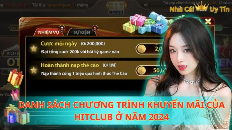 Danh sách chương trình khuyến mãi của Hitclub ở năm 2025