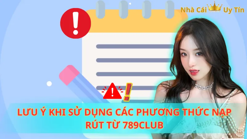 Lưu ý khi sử dụng các phương thức nạp rút từ 789Club