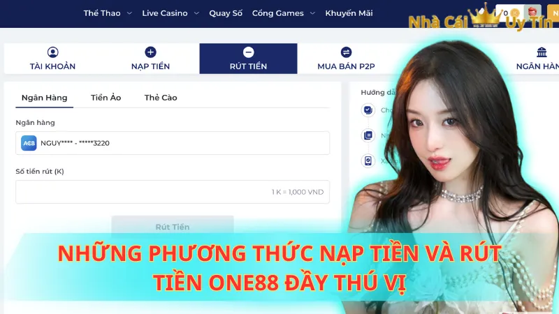 Những phương thức nạp tiền và rút tiền One88 đầy thú vị