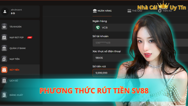 Phương thức rút tiền Sv88