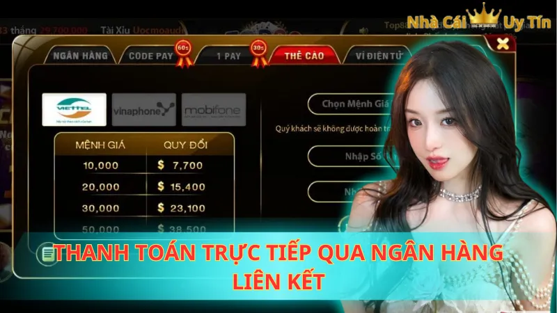 Thanh toán trực tiếp qua ngân hàng liên kết